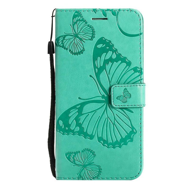 Leren Hoesje voor Xiaomi Redmi Note 10 5G Gigantische Vlinders