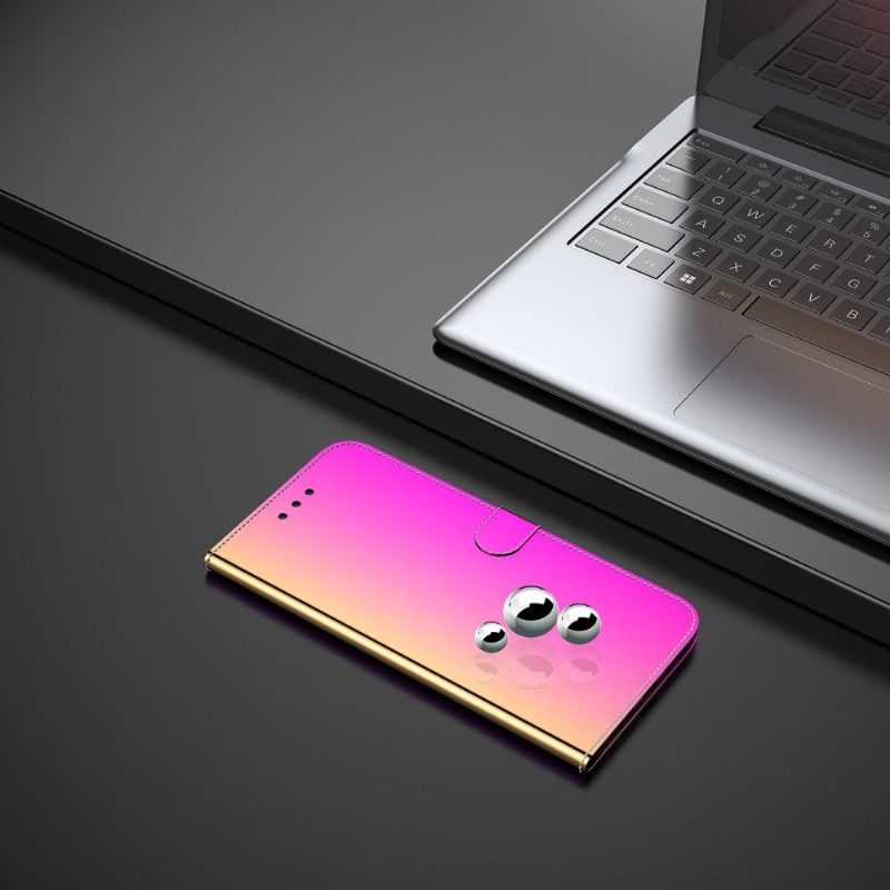 Flip Case voor Huawei P40 Pro Kunstleer Spiegeleffect - Roze