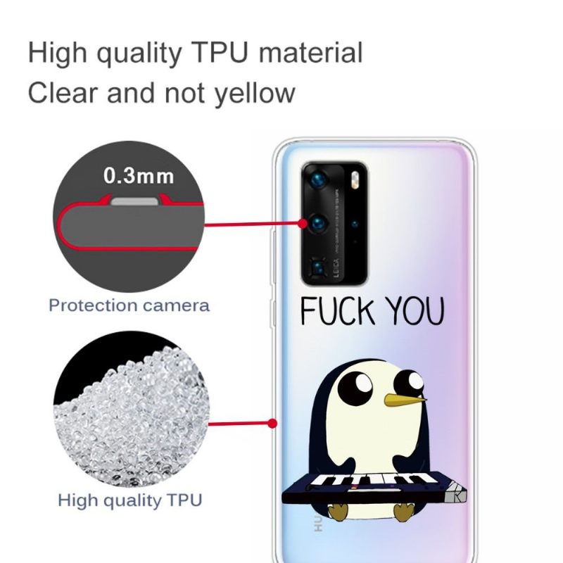 Telefoonhoesje voor Huawei P40 Pro Bescherming Pinguïn Piano
