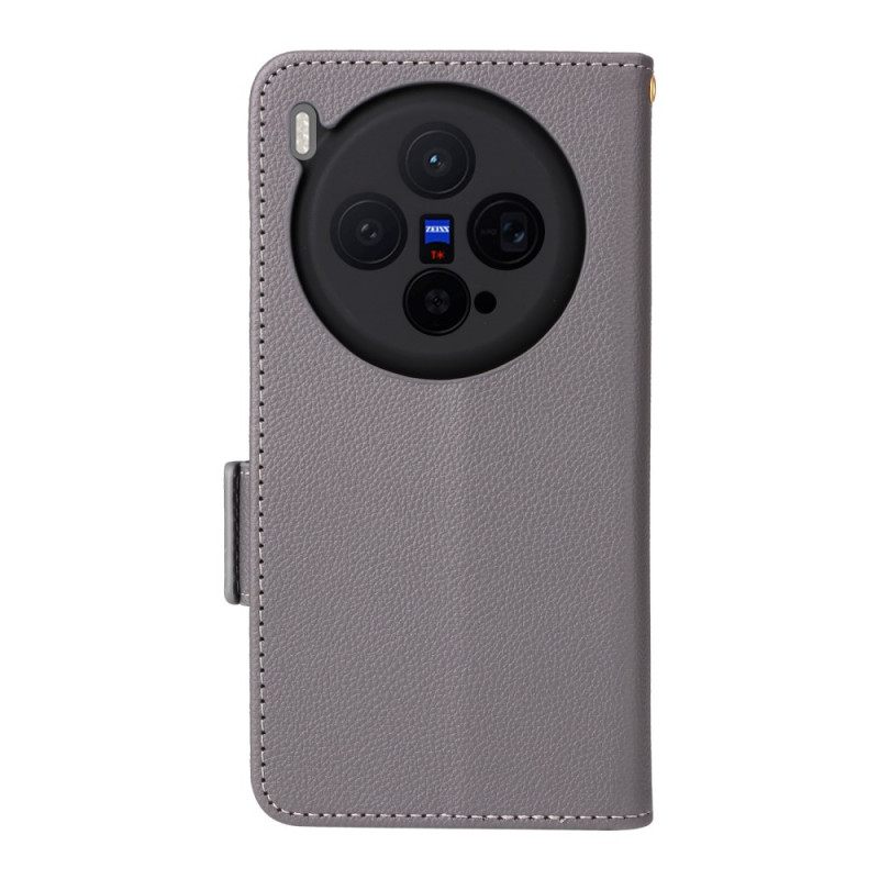 Flip Case Leren Vivo X300 Ringhouder Van Kunstleer