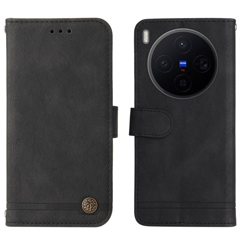 Folio-hoesje Vivo X300 Suède-effect Met Klinknagel