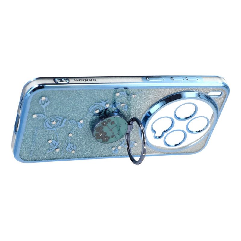 Hoesje Vivo X300 Kadem Ringhouder Met Bloem En Strass Bescherming Hoesje