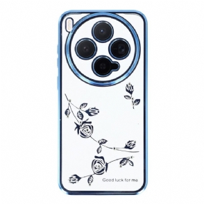 Hoesje Vivo X300 Kadem Ringhouder Met Strass En Bloemen Bescherming Hoesje