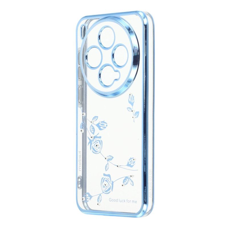 Hoesje Vivo X300 Kadem Ringhouder Met Strass En Bloemen Bescherming Hoesje