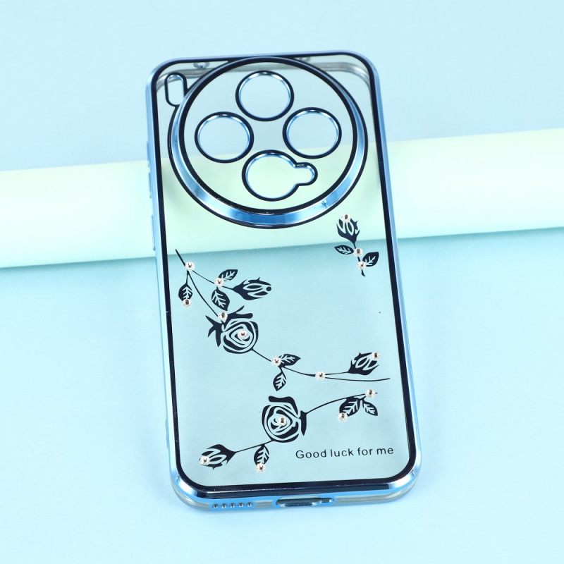 Hoesje Vivo X300 Kadem Ringhouder Met Strass En Bloemen Bescherming Hoesje