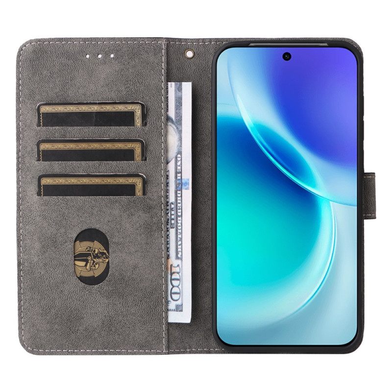 Leren Hoesje Vivo X300 Ringhouder Met Suède-effect Bescherming Hoesje