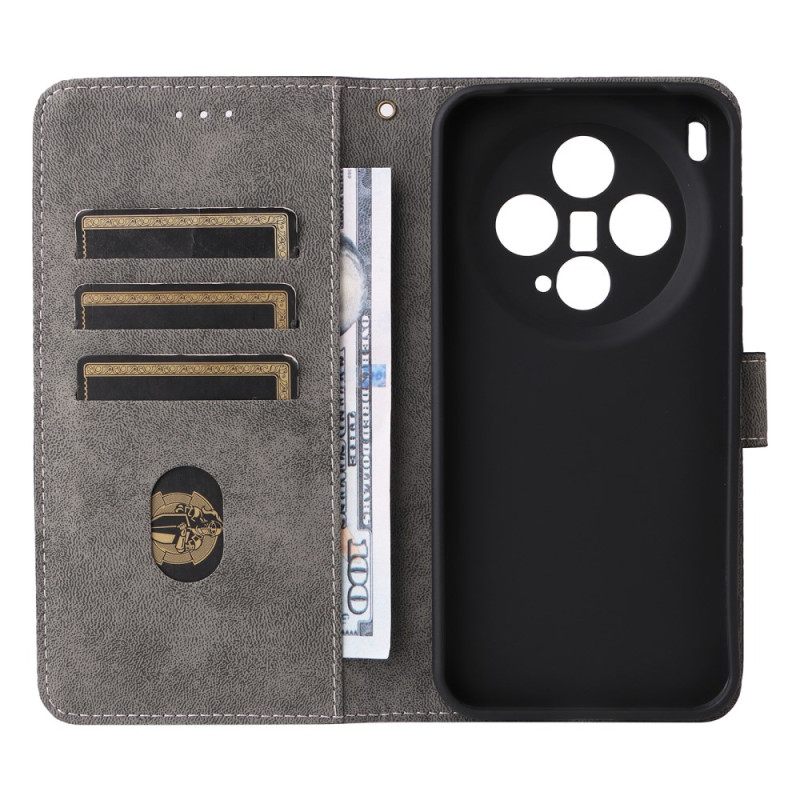 Leren Hoesje Vivo X300 Ringhouder Met Suède-effect Bescherming Hoesje