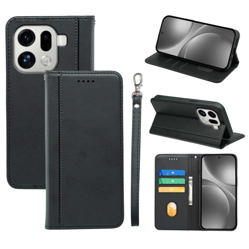 Folio-hoesje Voor Oppo Find X9 Pro 5g Afwerking Met Bandje