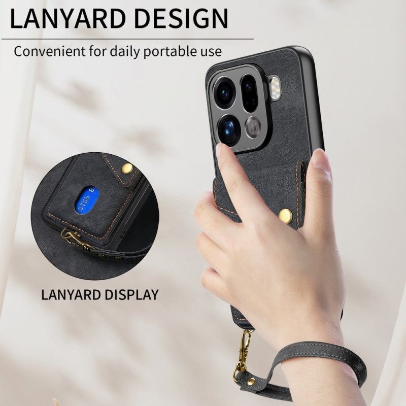 Hoesje Voor Oppo Find X9 Pro 5g Kaarthouder En Draagkoord