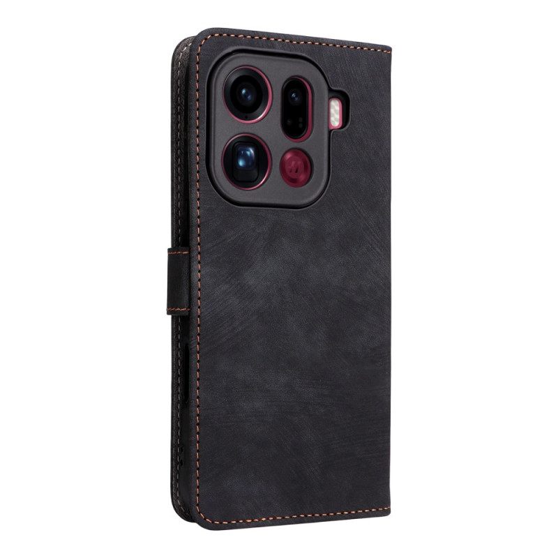 Leren Hoesje Oppo Find X9 Pro 5g Bandjes Met Suède-effect Bescherming Hoesje