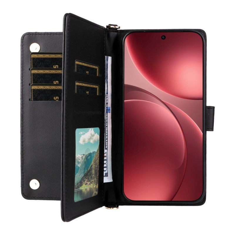 Leren Hoesje Oppo Find X9 Pro 5g Gewatteerd Met Bandjes Bescherming Hoesje