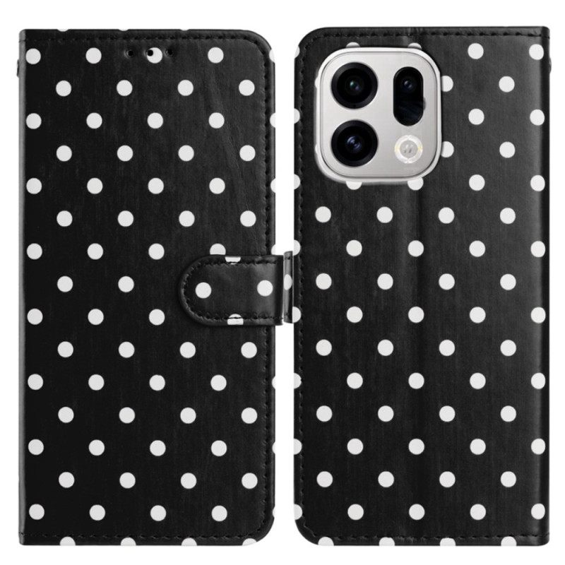 Leren Hoesje Voor Oppo Find X9 Pro 5g Polka Dots
