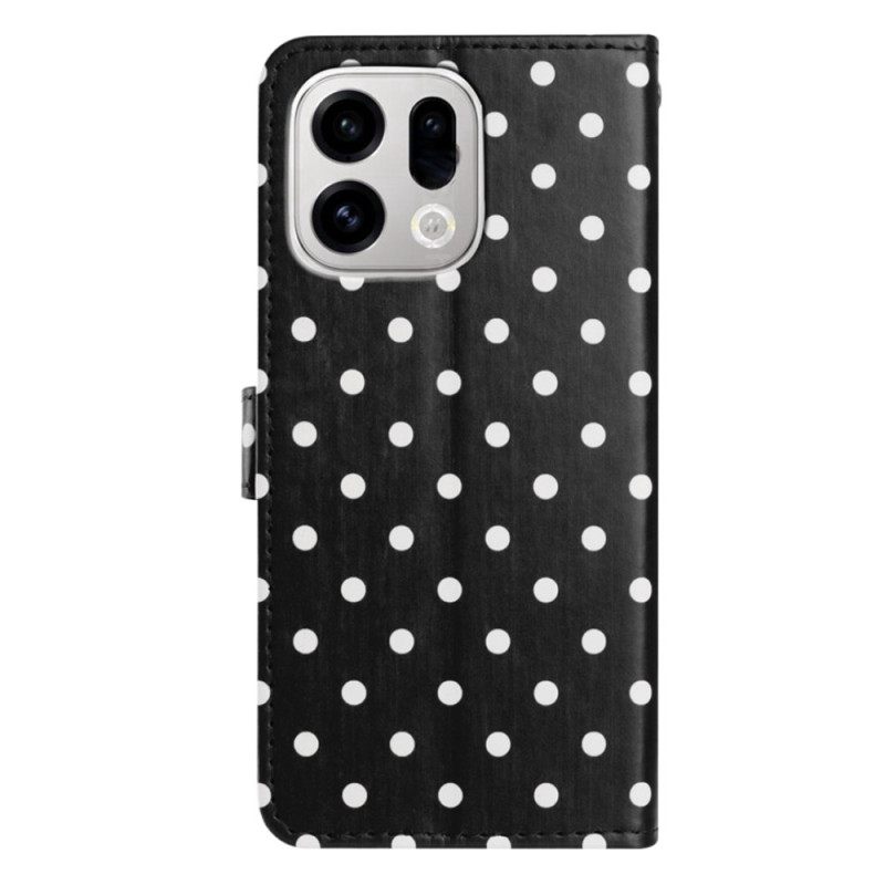 Leren Hoesje Voor Oppo Find X9 Pro 5g Polka Dots