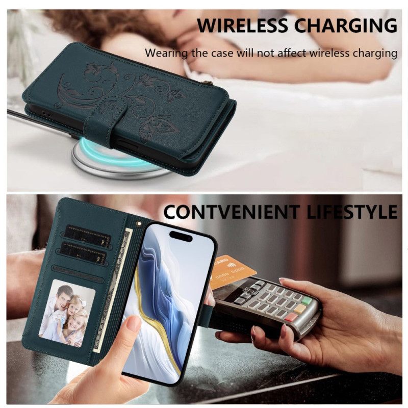 Bescherming Hoesje Sony Xperia 10 Vii Rfid-portemonnee Met Bloemenprint