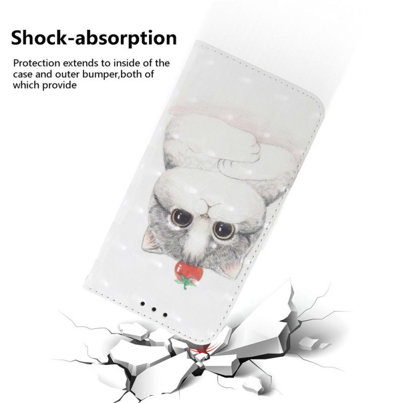 Bescherming Hoesje Sony Xperia 10 Vii Sleutelkoord Met Kat En Aardbei