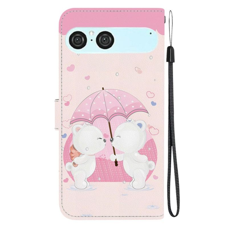 Flip Case Leren Sony Xperia 10 Vii Berenpaar
