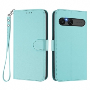Flip Case Leren Sony Xperia 10 Vii Effen Imitatieleer