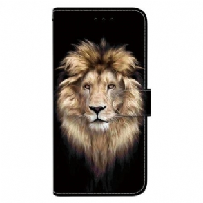Flip Case Leren Sony Xperia 10 Vii Leeuw