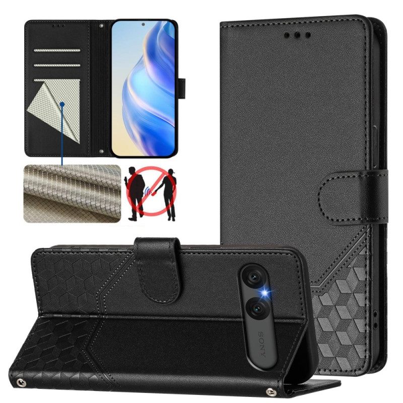 Folio-hoesje Sony Xperia 10 Vii Honingraatontwerp