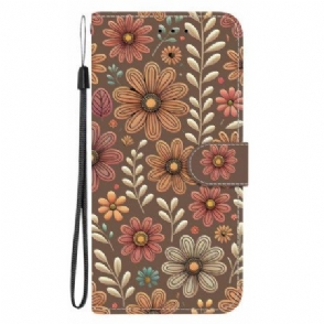 Folio-hoesje Sony Xperia 10 Vii Telefoonhoesje Bloemenpatroon