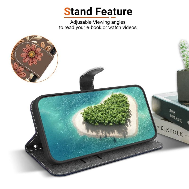 Folio-hoesje Sony Xperia 10 Vii Telefoonhoesje Bloemenpatroon