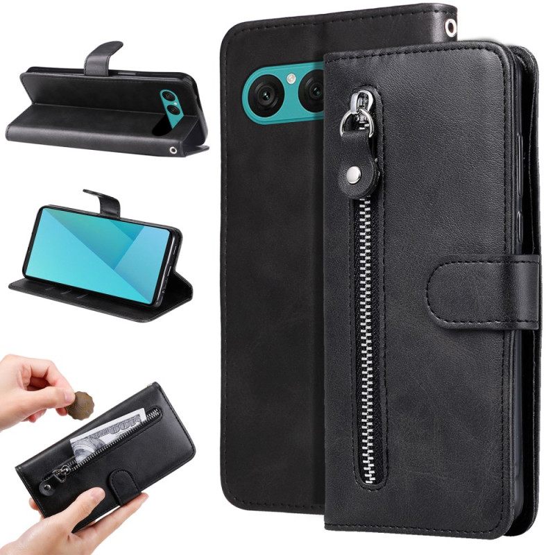 Folio-hoesje Sony Xperia 10 Vii Telefoonhoesje Vak Met Rits