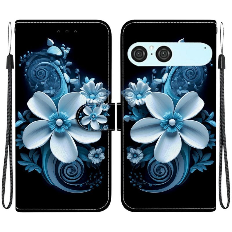 Folio-hoesje Sony Xperia 10 Vii Zwarte Orchidee