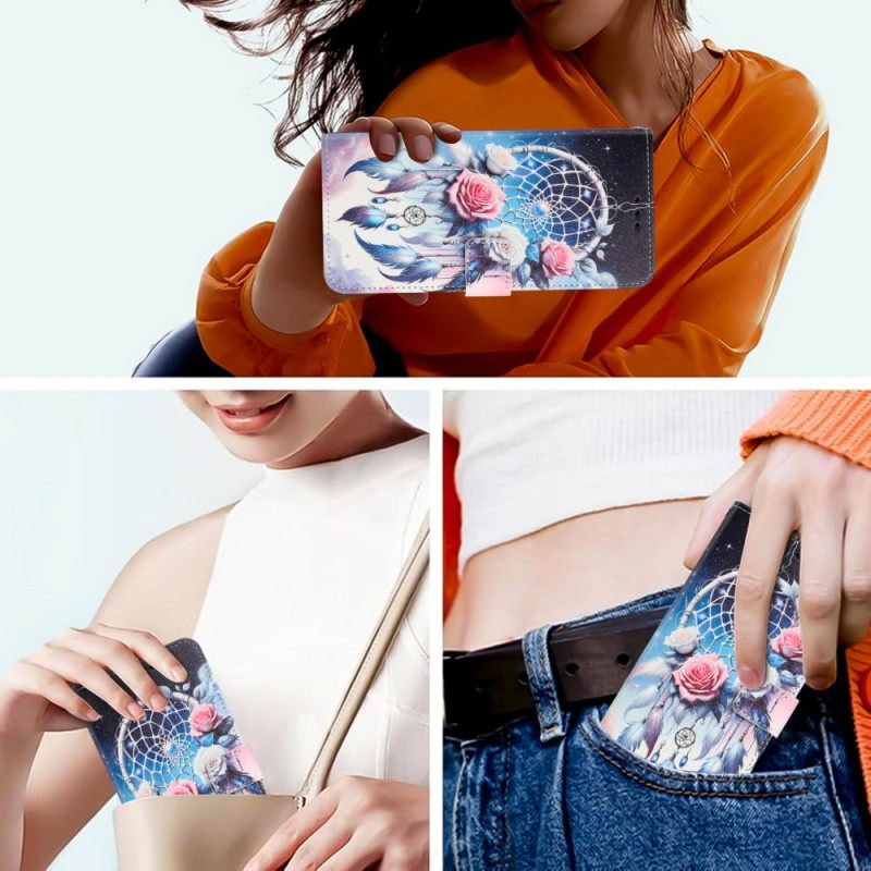 Leren Hoesje Sony Xperia 10 Vii Bloemen Dromenvanger