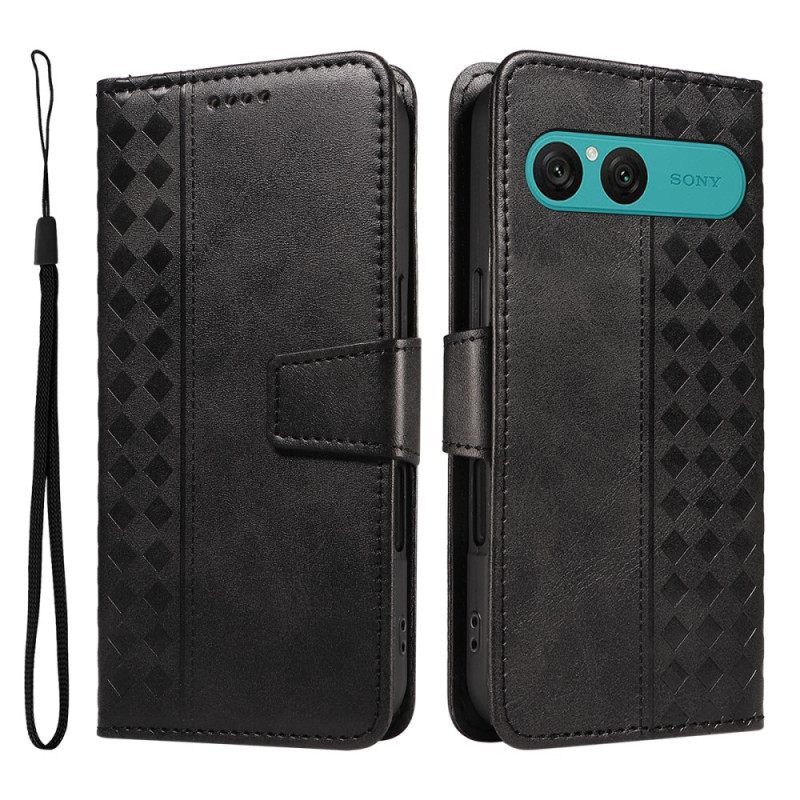 Leren Hoesje Sony Xperia 10 Vii Diamantpatroon