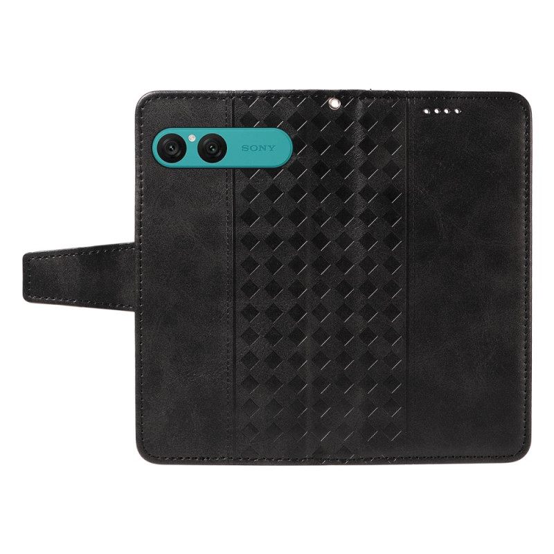 Leren Hoesje Sony Xperia 10 Vii Diamantpatroon