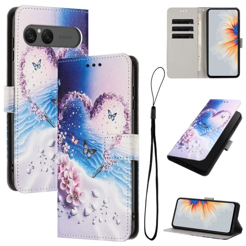 Leren Hoesje Sony Xperia 10 Vii Hart Bescherming Hoesje