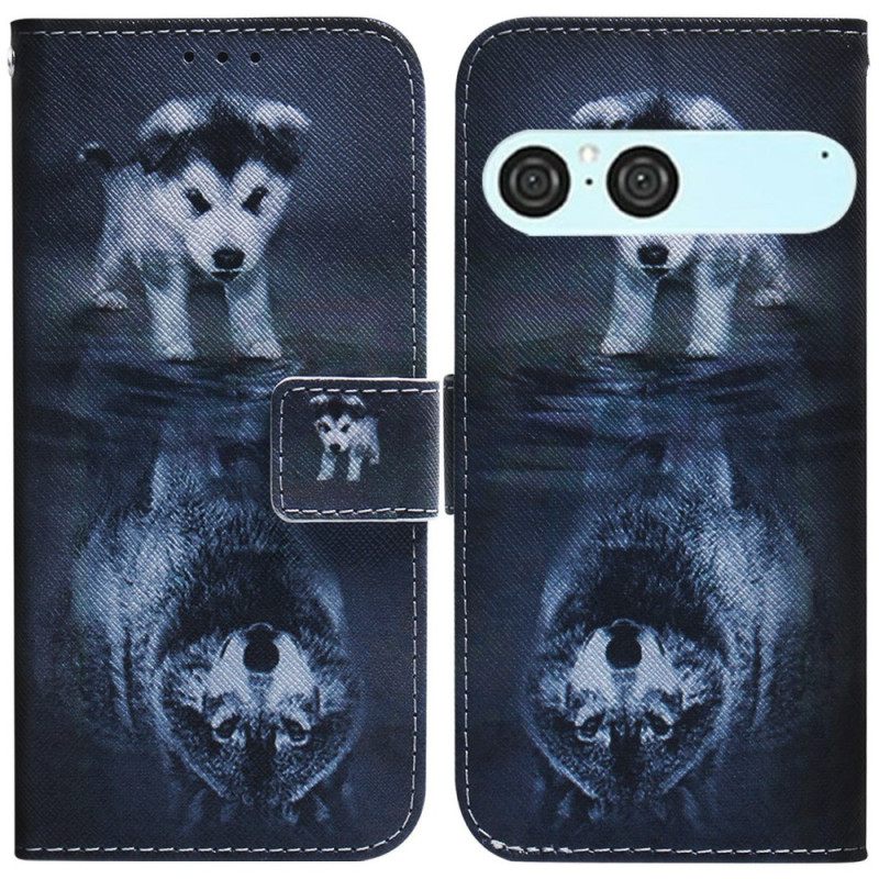 Leren Hoesje Sony Xperia 10 Vii Puppy Droom Bescherming Hoesje