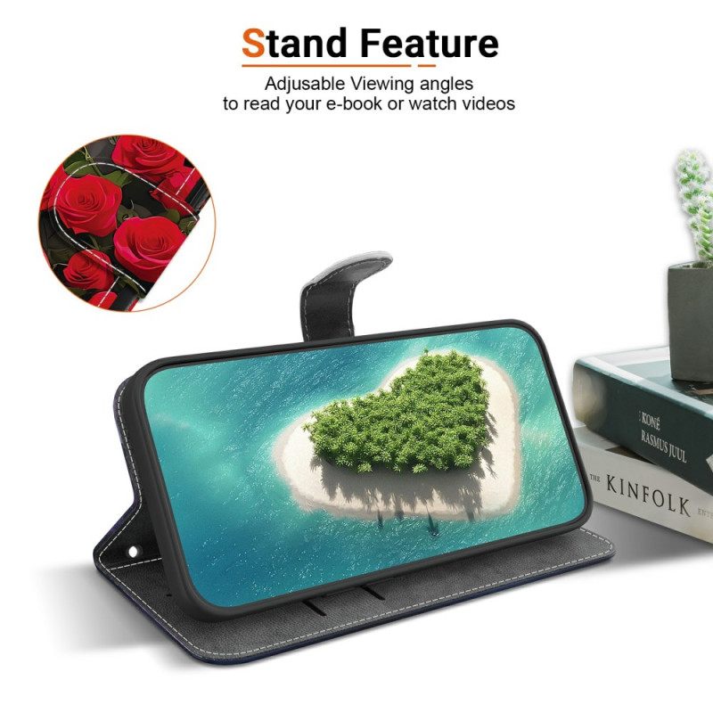 Leren Hoesje Sony Xperia 10 Vii Vlinder En Parels Bescherming Hoesje