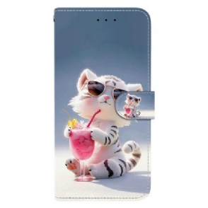 Leren Hoesje Voor Sony Xperia 10 Vii Cartoontijger
