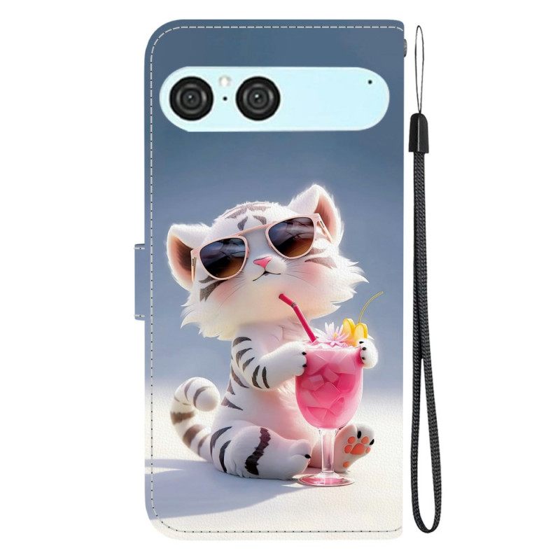 Leren Hoesje Voor Sony Xperia 10 Vii Cartoontijger