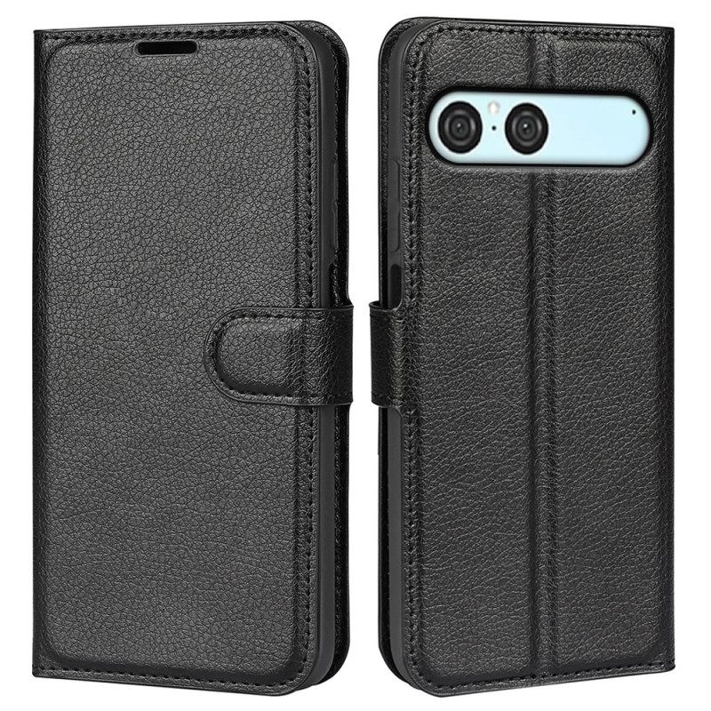 Leren Hoesje Voor Sony Xperia 10 Vii Kunstleer Lychee