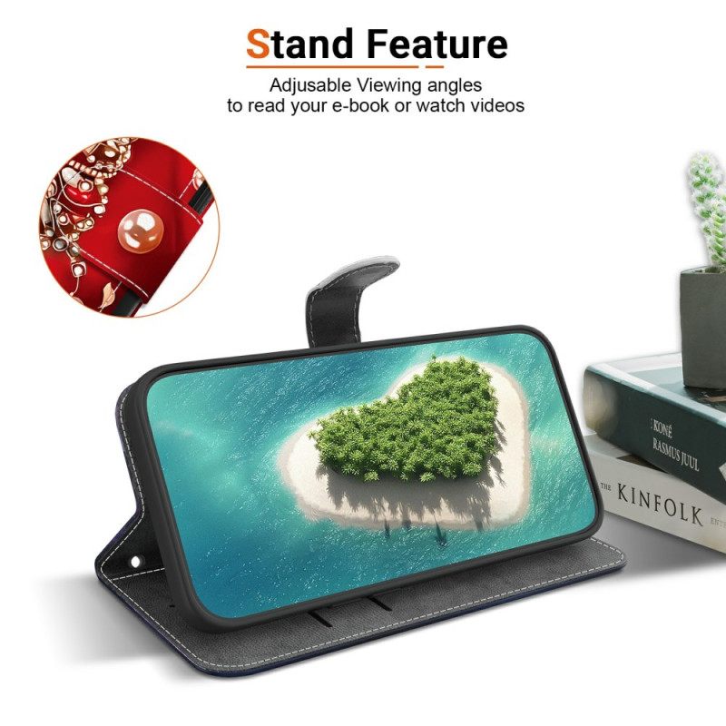 Leren Hoesje Voor Sony Xperia 10 Vii Rode Rozen