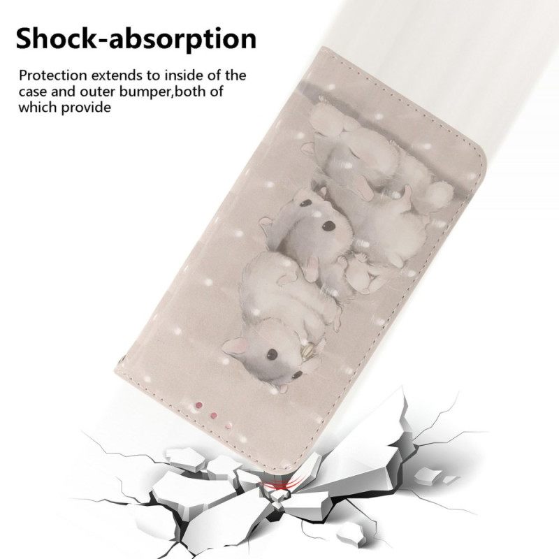 Leren Hoesje Voor Sony Xperia 10 Vii Sleutelkoord Met Hamsters