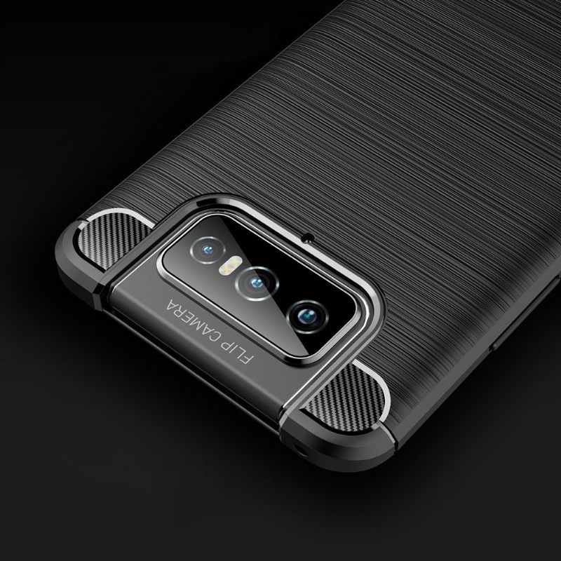 Hoesje voor Asus Zenfone 7 / Zenfone 7 Pro Flexibel Geborsteld Effect