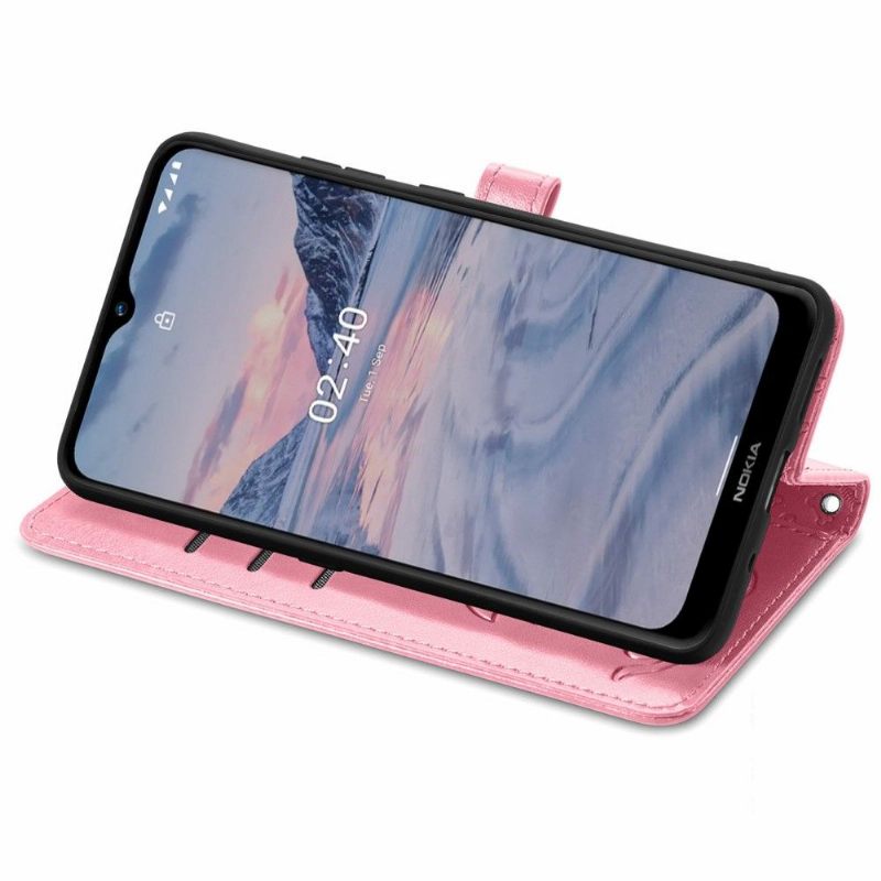 Folio-hoesje voor Nokia 2.4 Anti-fall Dieren Leereffect Met Reliëf