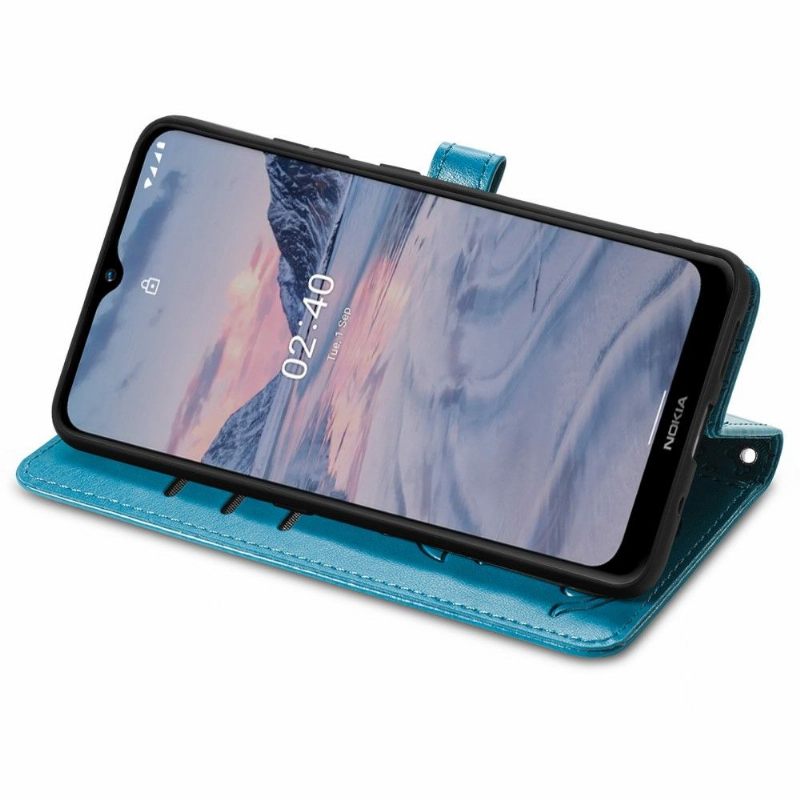 Folio-hoesje voor Nokia 2.4 Anti-fall Dieren Leereffect Met Reliëf