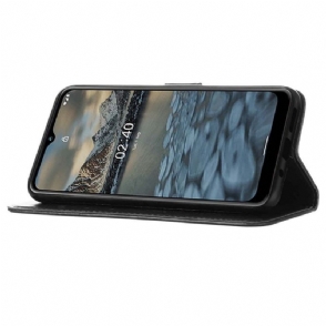 Folio-hoesje voor Nokia 2.4 Anti-fall Kaarthouder Met Vlinderbloem