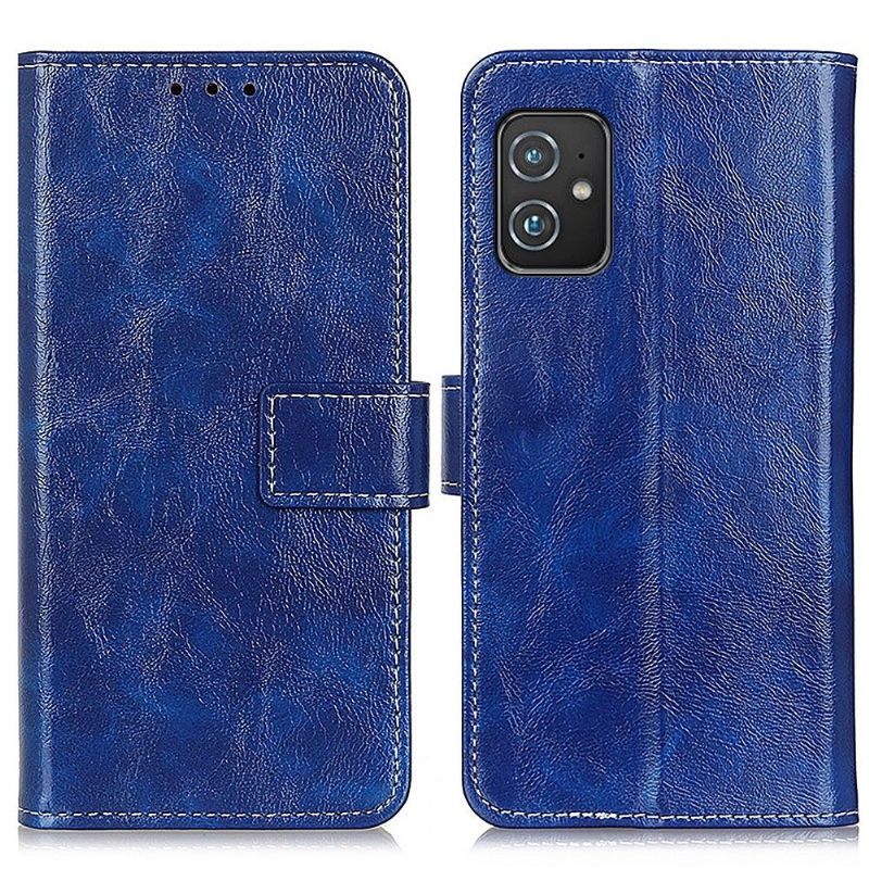 Leren Hoesje voor Asus Zenfone 8 Luxe Stiksels Met Leereffect