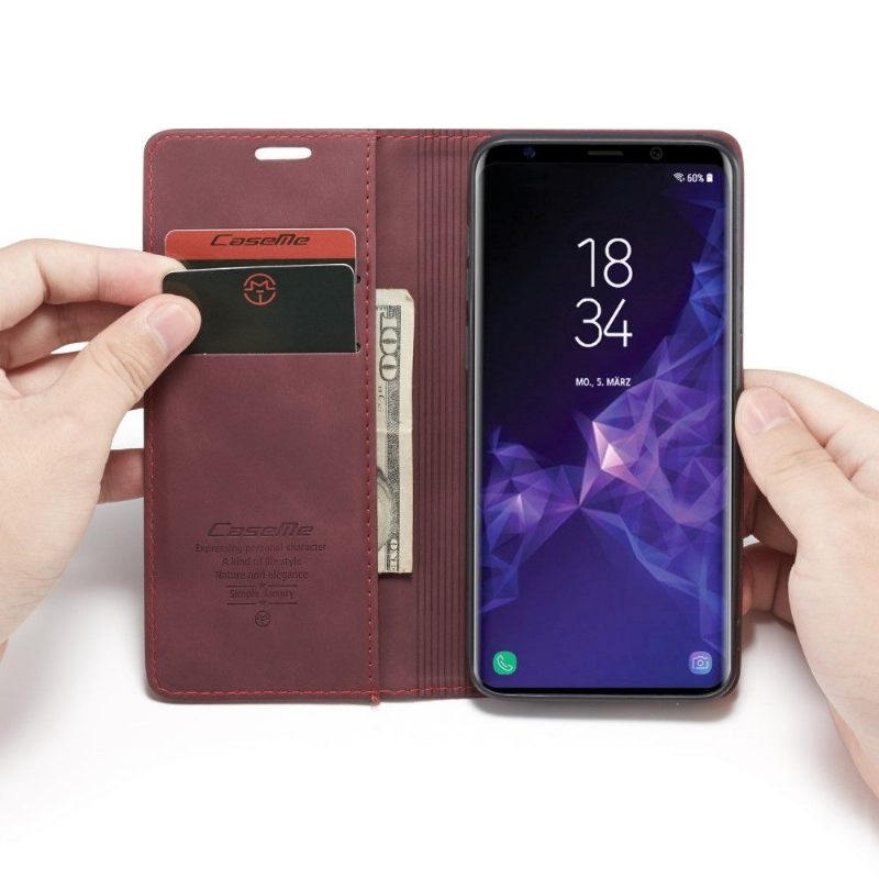 Folio-hoesje voor Samsung Galaxy S9 Plus Kunstleer - Wijnrood
