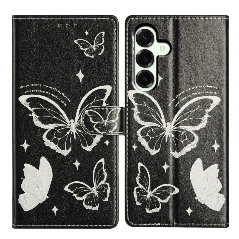 Bescherming Hoesje Samsung Galaxy A17 4g / 5g Zwart-witte Vlinders