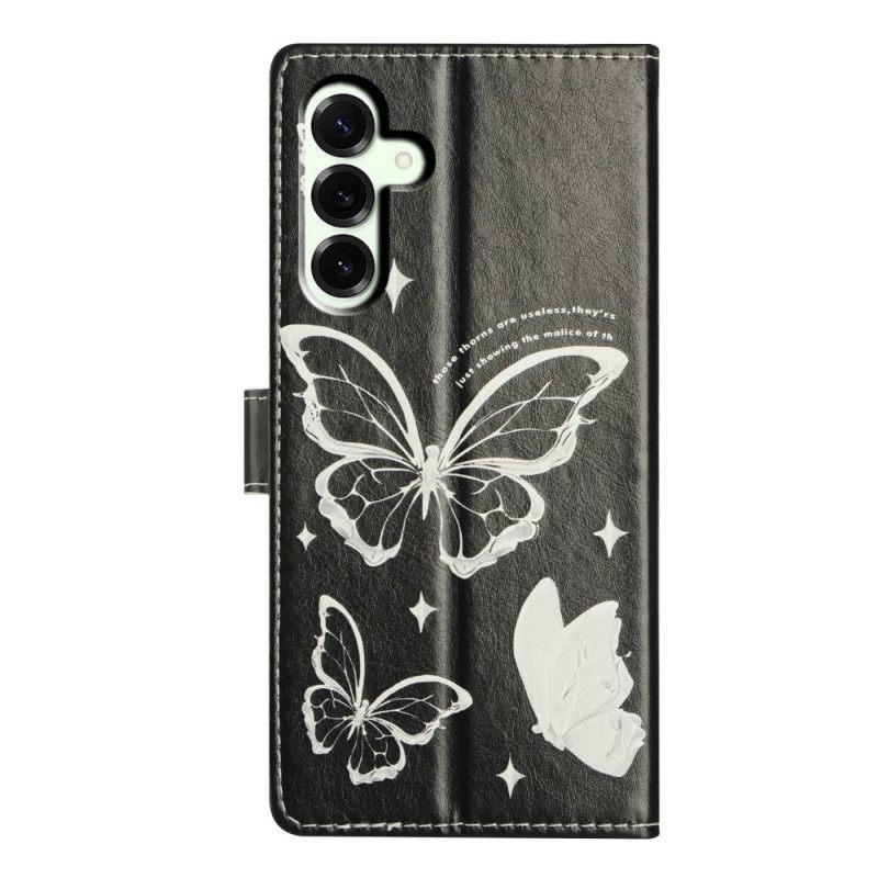 Bescherming Hoesje Samsung Galaxy A17 4g / 5g Zwart-witte Vlinders