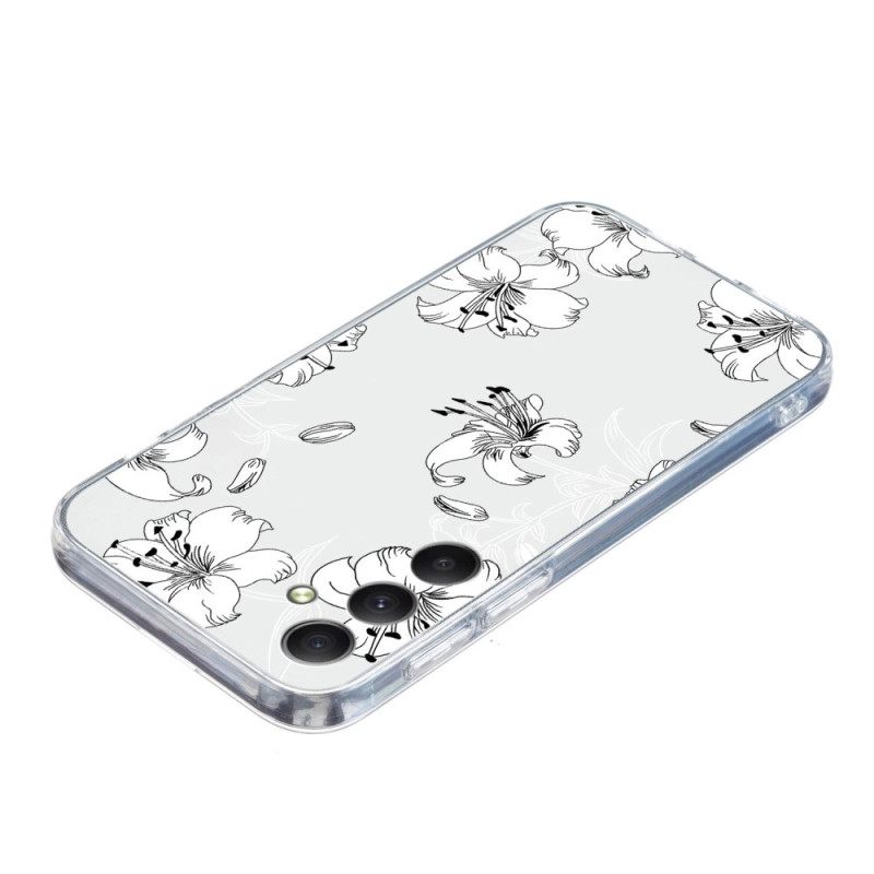 Cover Hoesje Samsung Galaxy A17 4g / 5g Telefoonhoesje Witte Bloemen
