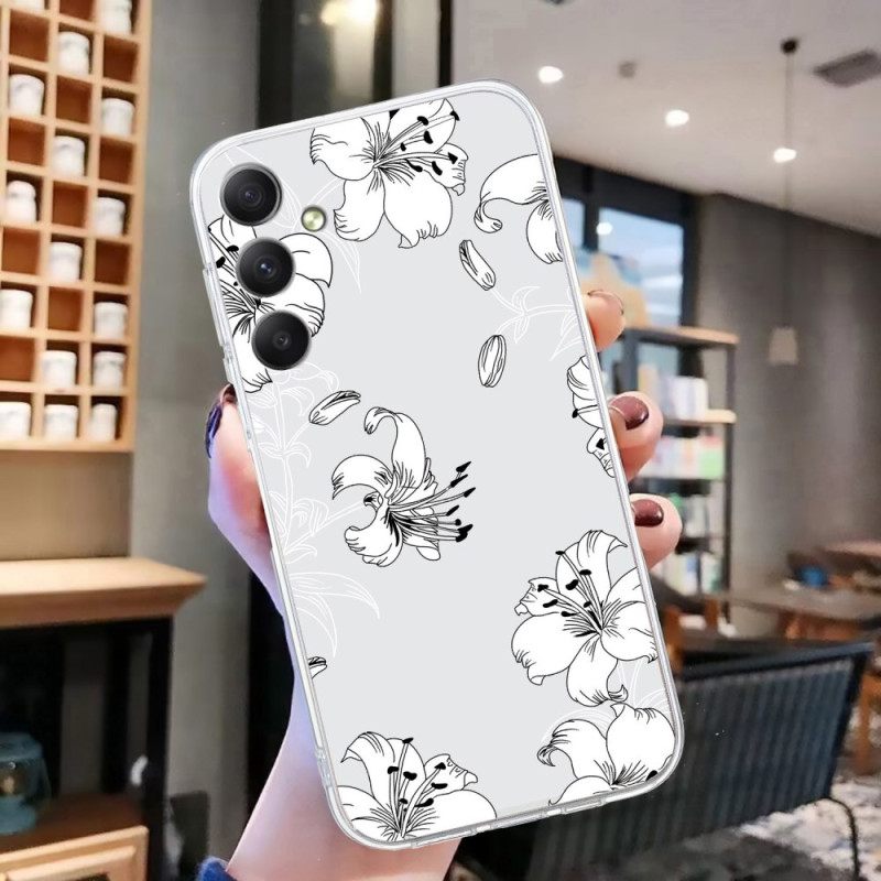 Cover Hoesje Samsung Galaxy A17 4g / 5g Telefoonhoesje Witte Bloemen