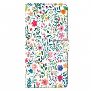 Flip Case Leren Samsung Galaxy A17 4g / 5g Bloembed