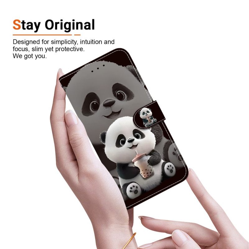 Flip Case Leren Samsung Galaxy A17 4g / 5g Thee-panda